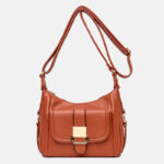 Women's Buckle Shoulder Messenger Bags in Vegan Leather