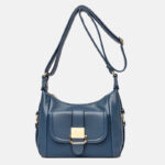 Women's Buckle Shoulder Messenger Bags in Vegan Leather