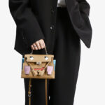 Women's Epsom Mosaic Pixel Doll Top Handle Bag In Silver Hardware