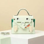 Women's Epsom Mosaic Pixel Doll Top Handle Bag In Silver Hardware