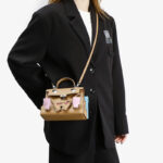 Women's Epsom Mosaic Pixel Doll Top Handle Bag In Silver Hardware