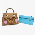 Women's Epsom Mosaic Pixel Doll Top Handle Bag In Silver Hardware