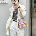 Women's Epsom Mosaic Pixel Doll Top Handle Bag In Silver Hardware