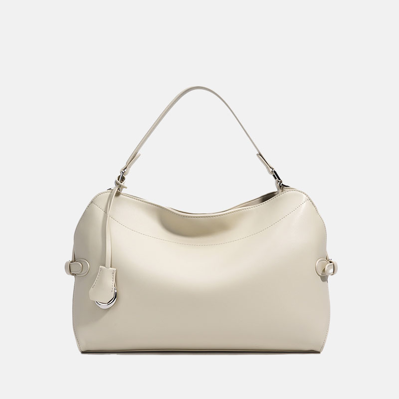 Women's Genuine Leather Magnetic Closure Crossbody Shoulder Handbag In Silver Hardware