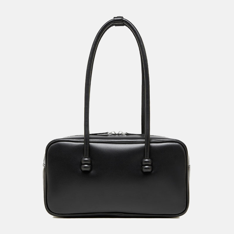 Sac baguette Boston en cuir véritable minimaliste pour femme