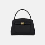 Women's Minimalist Genuine Leather Top Handle Bag In Gold Hardware