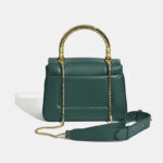 Women's Minimalist Leather Snakehead Clasp Crossbody Chain Top Handle Bag In Gold Hardware