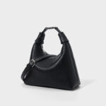 Women's Minimalist Lychee Top-Grain Leather Crossbody Hobo Bag
