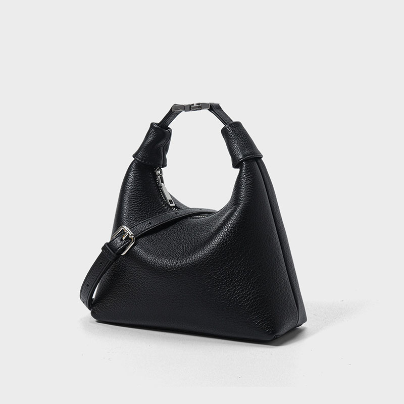 Sac hobo à bandoulière minimaliste en cuir de grain supérieur litchi pour femmes