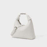 Women's Minimalist Lychee Top-Grain Leather Crossbody Hobo Bag