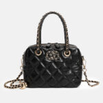 Sac à main Minimalist Quilted Top-Grain Leather Chain Crossbody Handbag pour femmes