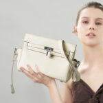 Women's Minimalist Top-Grain Leather Crossbody Bag In Silver Hardware