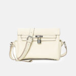 Women's Minimalist Top-Grain Leather Crossbody Bag In Silver Hardware