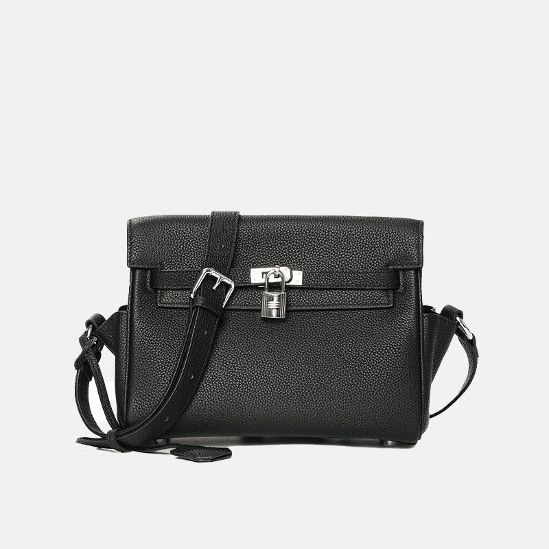 Women's Minimalist Top-Grain Leather Crossbody Bag In Silver Hardware