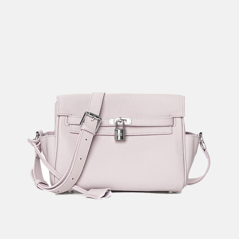 Women's Minimalist Top-Grain Leather Crossbody Bag In Silver Hardware