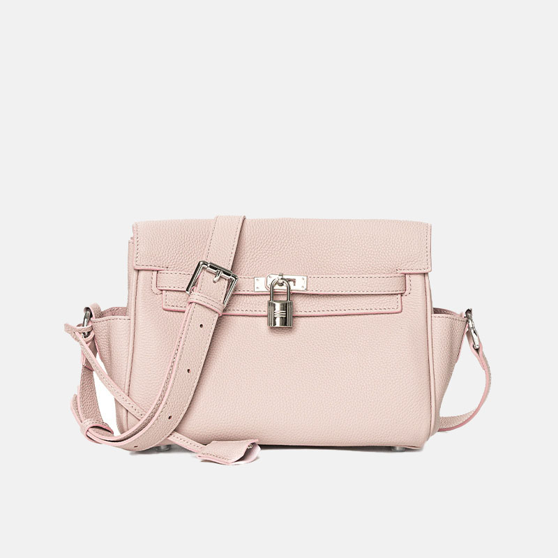 Women's Minimalist Top-Grain Leather Crossbody Bag In Silver Hardware
