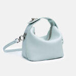 Minimalistische Damen-Knödel-Kreuzbund-Handtasche aus feinstem Leder