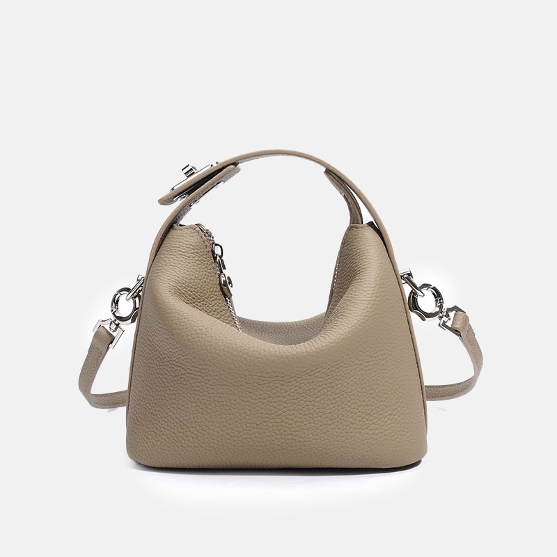 Minimalistische Damen-Knödel-Kreuzbund-Handtasche aus feinstem Leder
