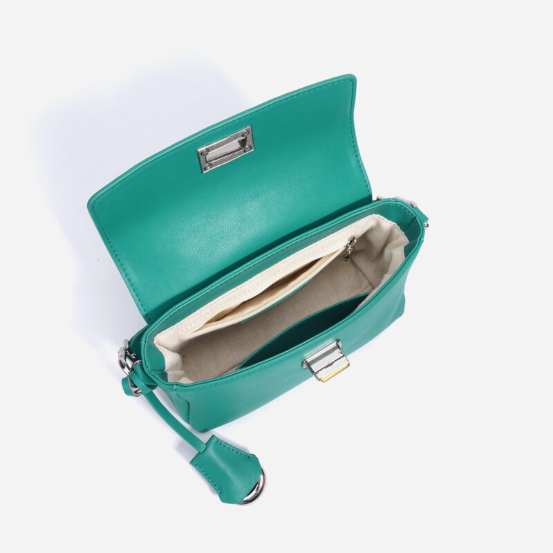 Minimalistische Damenhandtasche mit Schlossschließe aus hochwertigem Leder