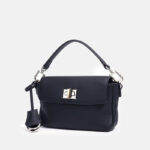 Minimalistische Damenhandtasche mit Schlossschließe aus hochwertigem Leder