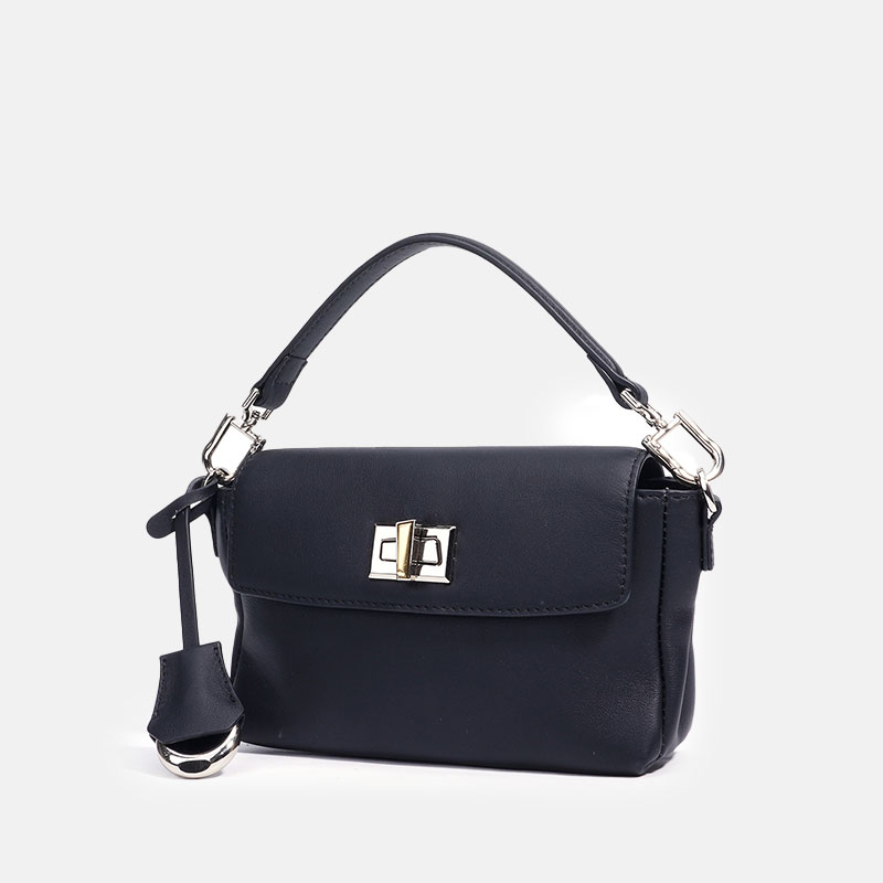 Minimalistische Damenhandtasche mit Schlossschließe aus hochwertigem Leder