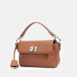 Minimalistische Damenhandtasche mit Schlossschließe aus hochwertigem Leder