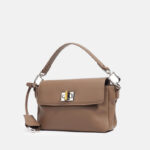 Minimalistische Damenhandtasche mit Schlossschließe aus hochwertigem Leder