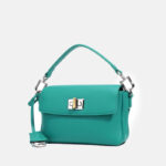 Minimalistische Damenhandtasche mit Schlossschließe aus hochwertigem Leder