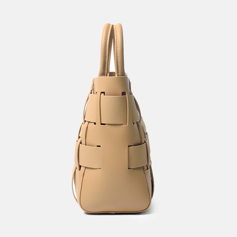 Women's Minimalist Woven Genuine Leather Crossbody Bucket Bags