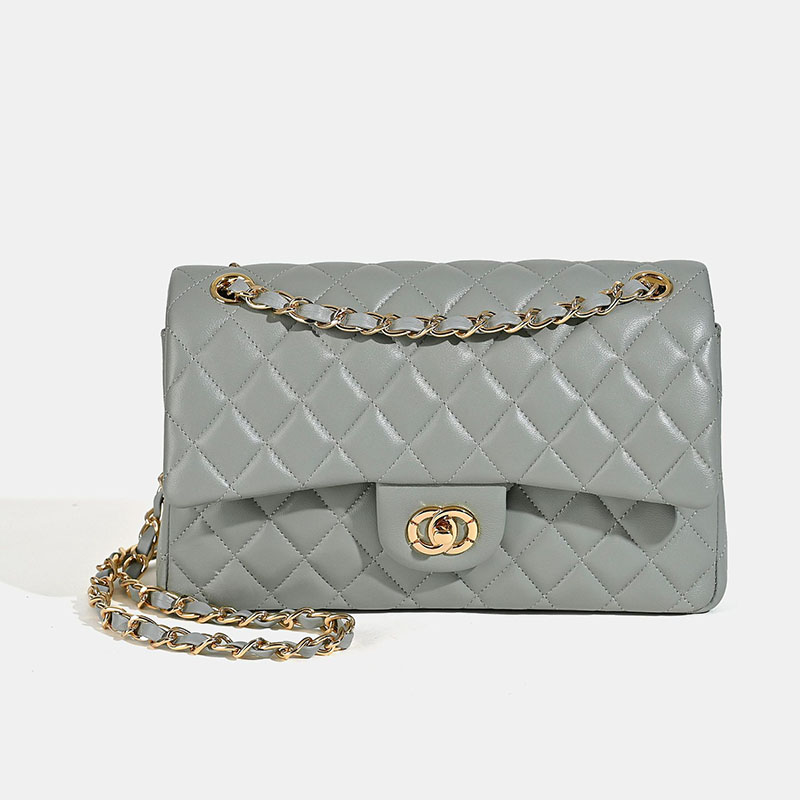 Women's Quilted Lambskin Leather Chain Crossbody Bag In Gold Hardware