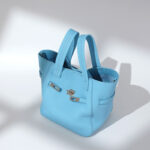 Damen Bucket Bag aus feinstem Leder mit silberner Hardware
