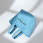 Damen Bucket Bag aus feinstem Leder mit silberner Hardware