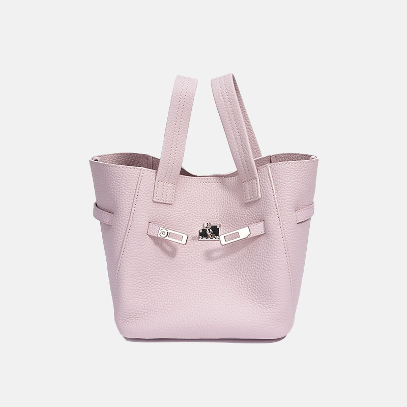 Damen Bucket Bag aus feinstem Leder mit silberner Hardware