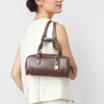 Sac à main vintage en cuir véritable avec bandoulière Boston pour femmes