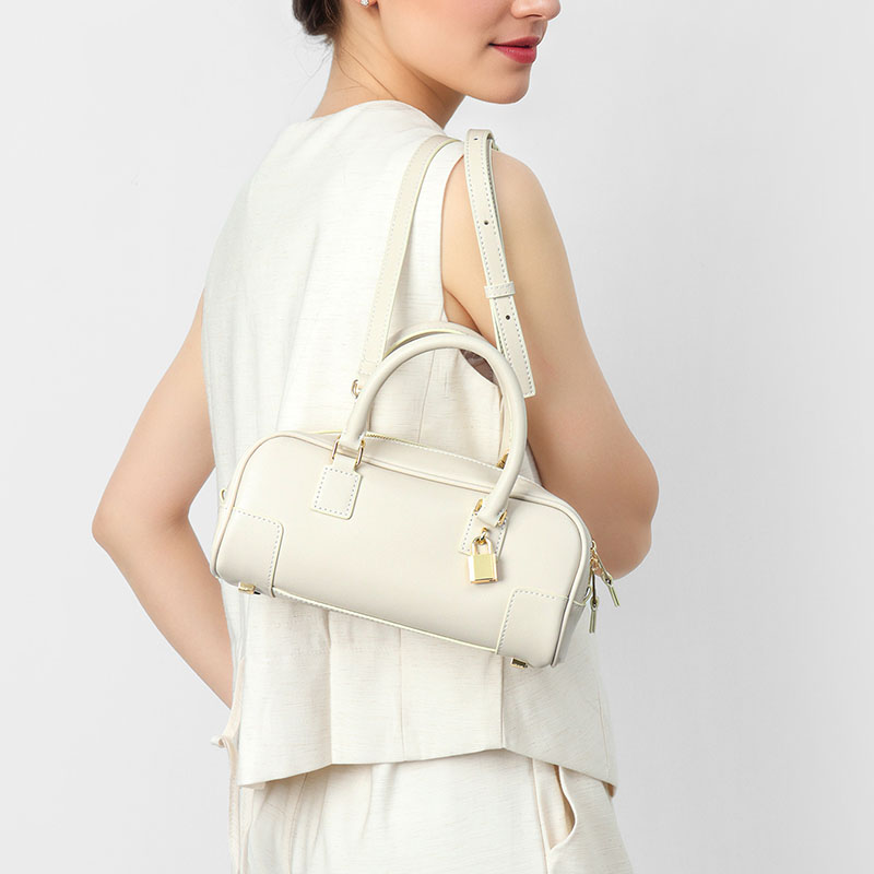 Women's Vintage Genuine Leather Boston Shoulder Strap Handbag