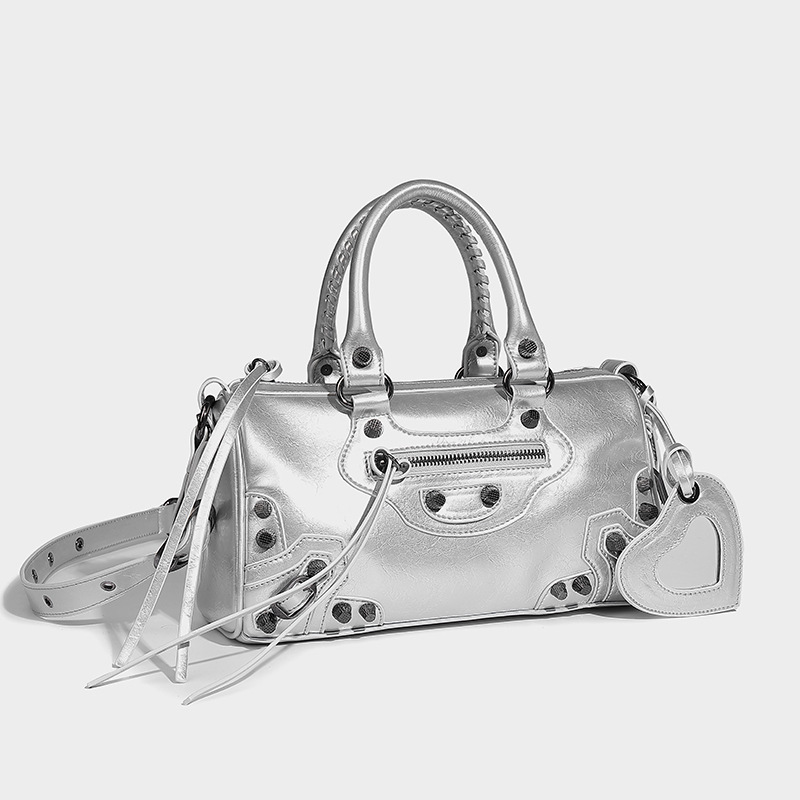 Damen Vintage beschlagene kissenförmige Crossbody Handtasche