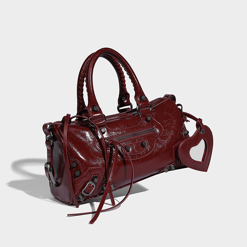 Damen Vintage beschlagene kissenförmige Crossbody Handtasche