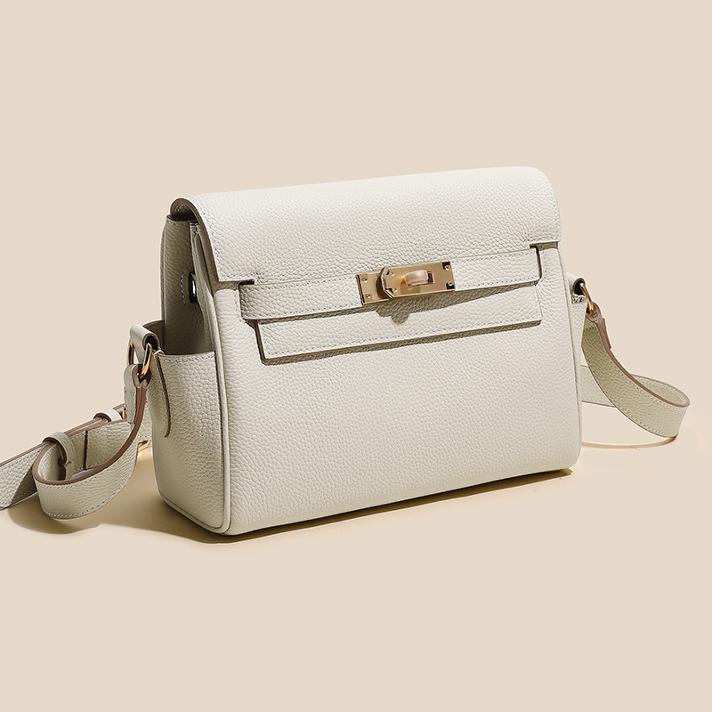 Women's Vintage Top-Grain Leather Crossbody Bag In Gold Hardware