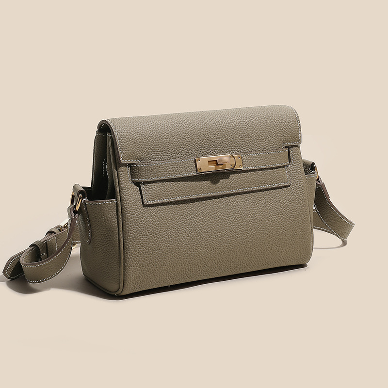 Women's Vintage Top-Grain Leather Crossbody Bag In Gold Hardware