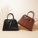 Women's Vintage Top-Grain Leather Drawstring Handbag