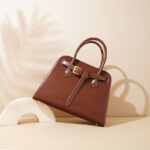 Women's Vintage Top-Grain Leather Drawstring Handbag