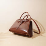 Women's Vintage Top-Grain Leather Drawstring Handbag