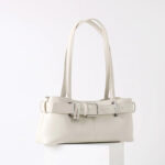 Damen Vintage gewachstes Spaltleder Umhängetasche Baguette