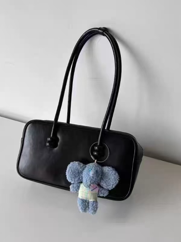 Minimalistische Boston Baguette Tasche aus echtem Leder für Damen photo review