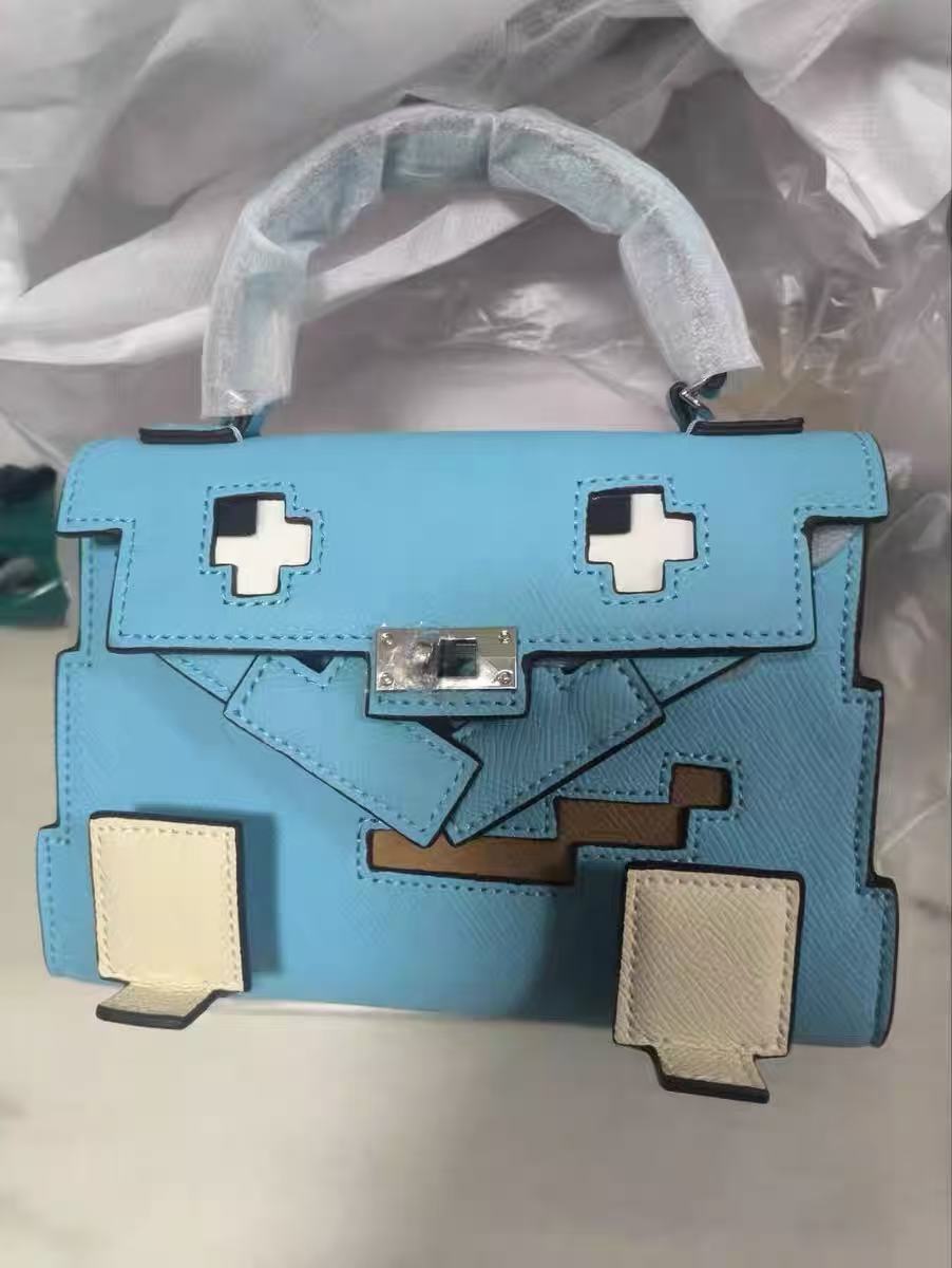 Women's Epsom Mosaic Pixel Doll Top Handle Bag In Silver Hardware photo review