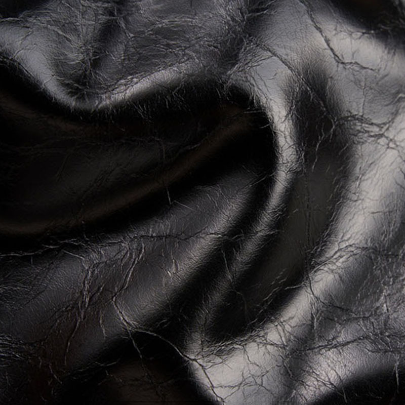 Sac à bandoulière en cuir ciré noir à effet craquelé pour femmes, avec accessoires en or