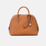 Women's Epsom Top-Grain Leather Shell Shaped Handbag In Silver Hardware