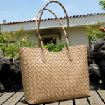 Sac fourre-tout en cuir véritable tissé pour femmes
