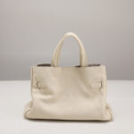 Women's Lychee Textured Top-Grain Leather Shoulder Crossbody Tote Handbag In Silver Hardware