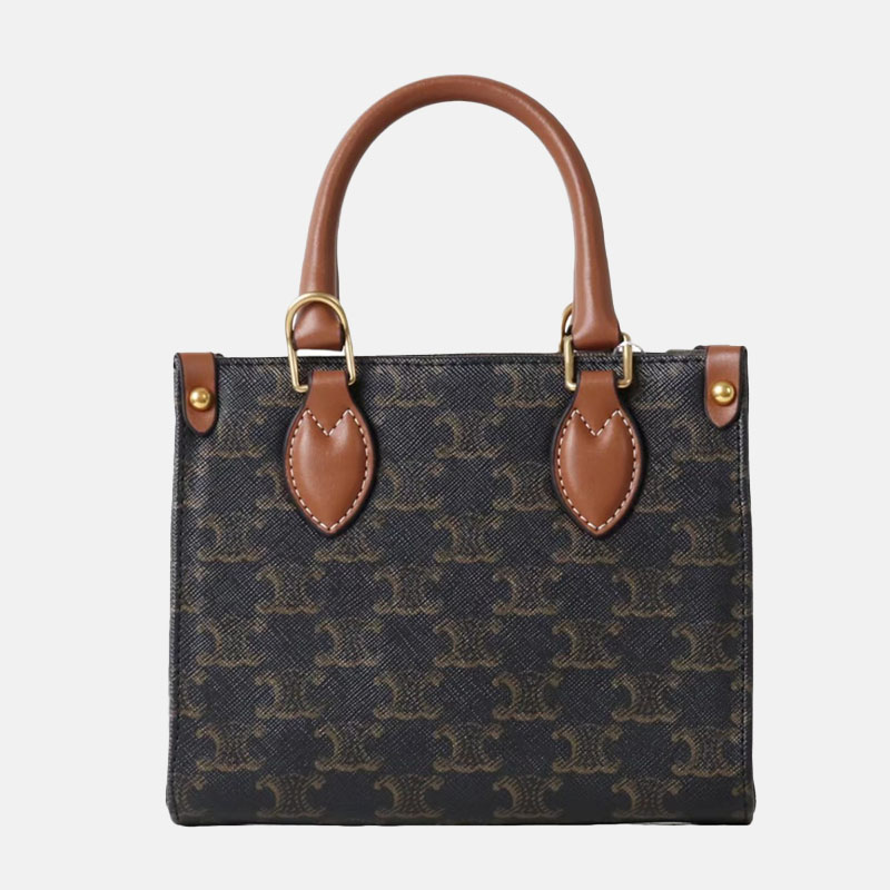 Kleine schwarze bedruckte Tote-Taschen aus Leder mit Umhängeriemen für Damen
